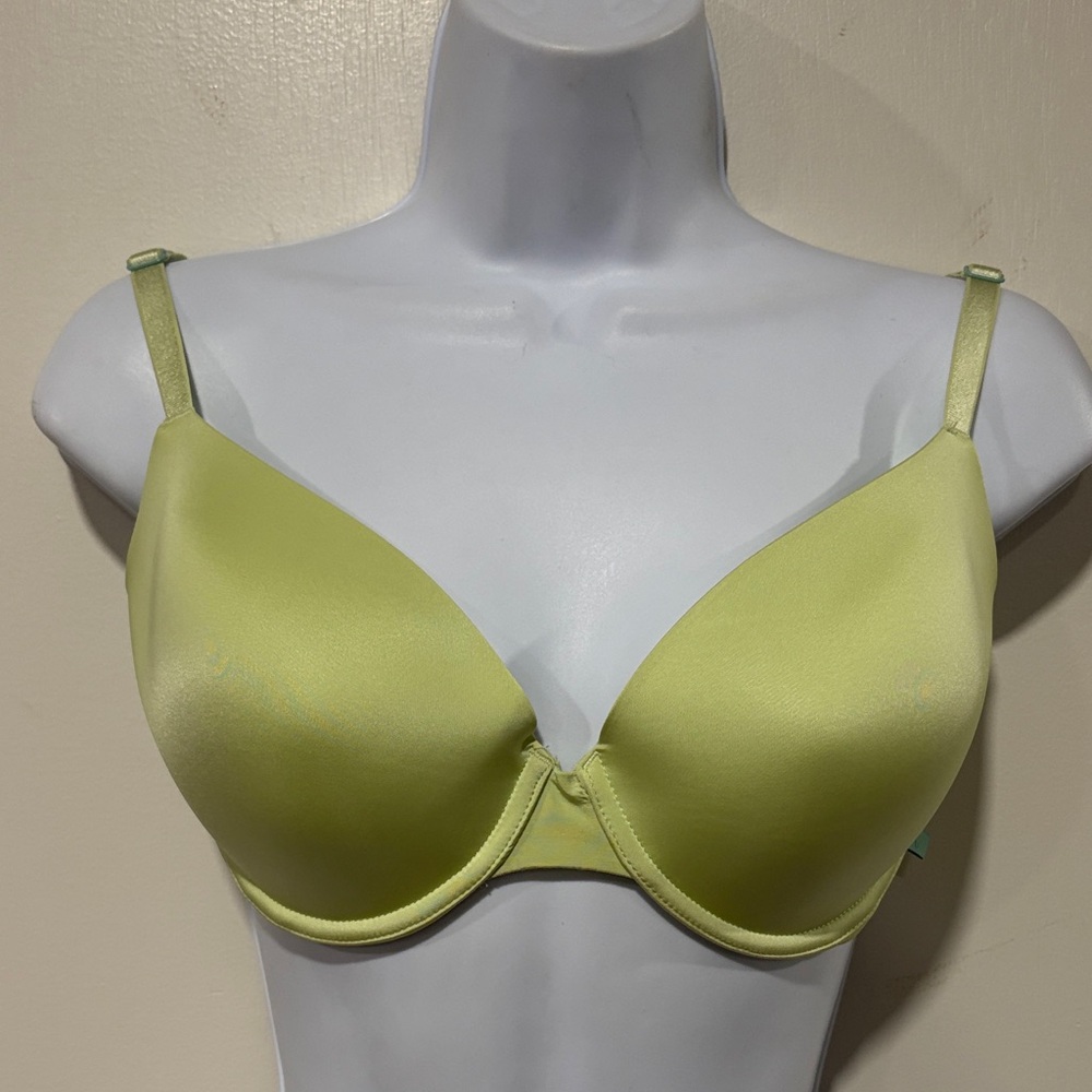 Victorias Secret Green Lined Demi / Demi Double Underwire Convertible Bra 34DD